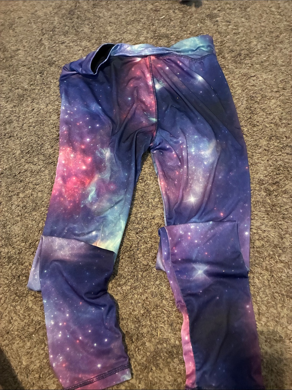 Women’s Galaxy Print Leggings - Purple Pink Blue